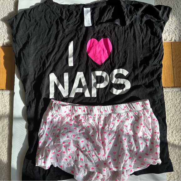F21 "I Love Naps" Short Sleeve Pajama Set - Picture 1 of 3